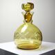 Vintage/antique Czech Amber Chiseled Blown Glass Decanter
