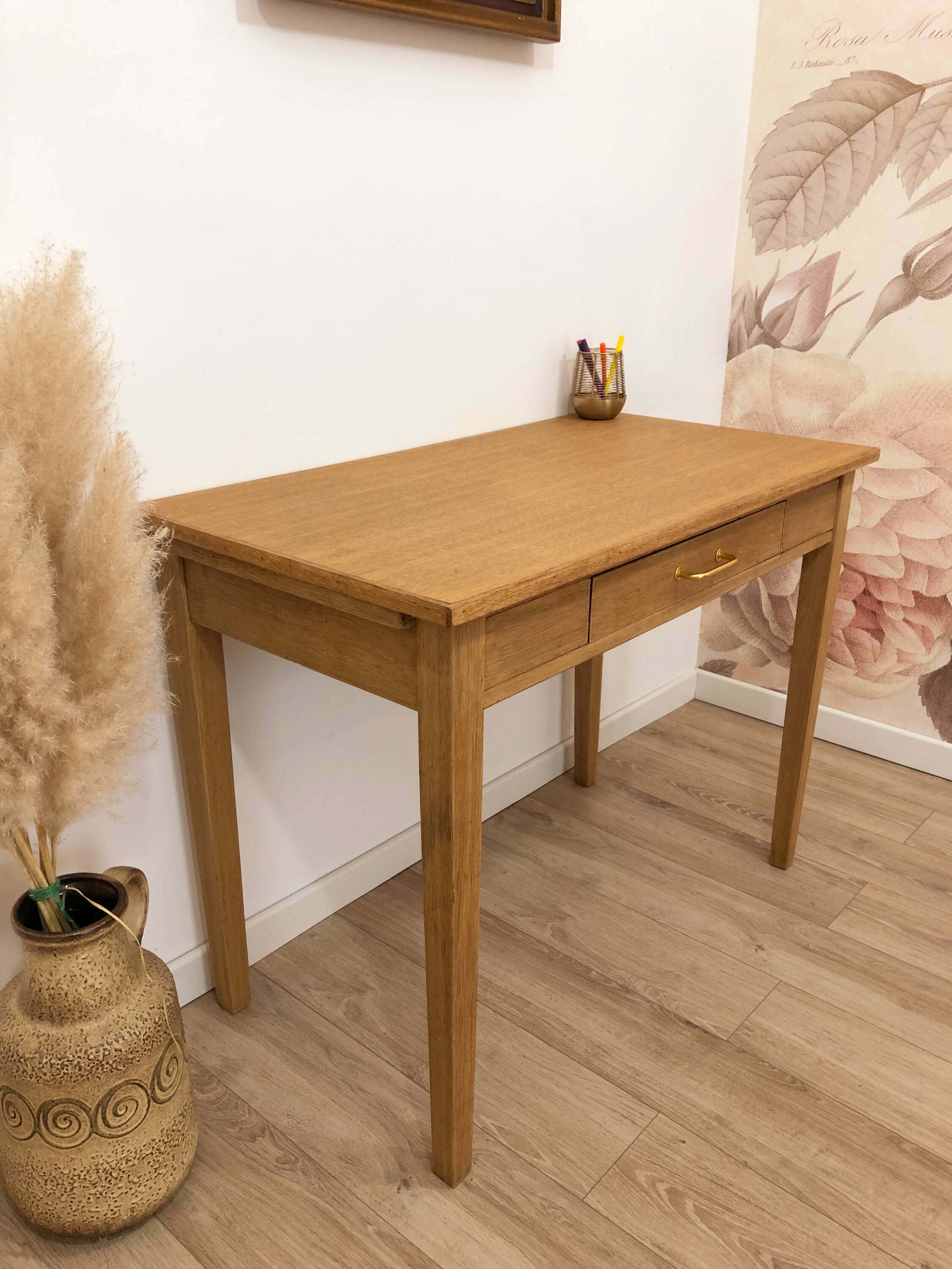 Vintage desk, in solid oak