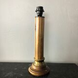 Wooden and brass lamp foot
