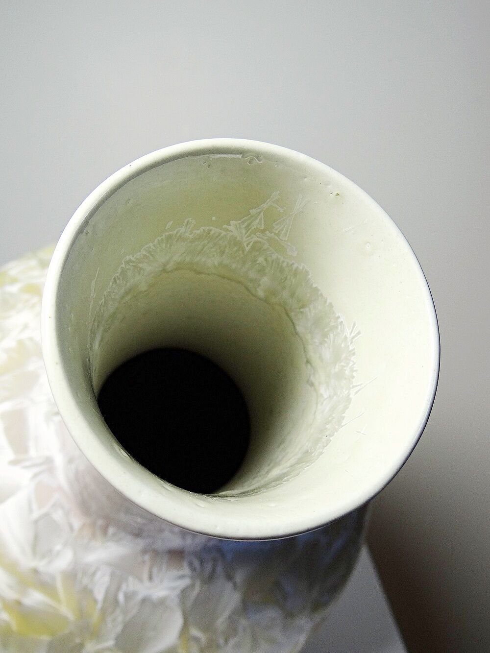 Grand vase globulaire porcelaine émaux cristallins Jingdezhen Zhi vintage