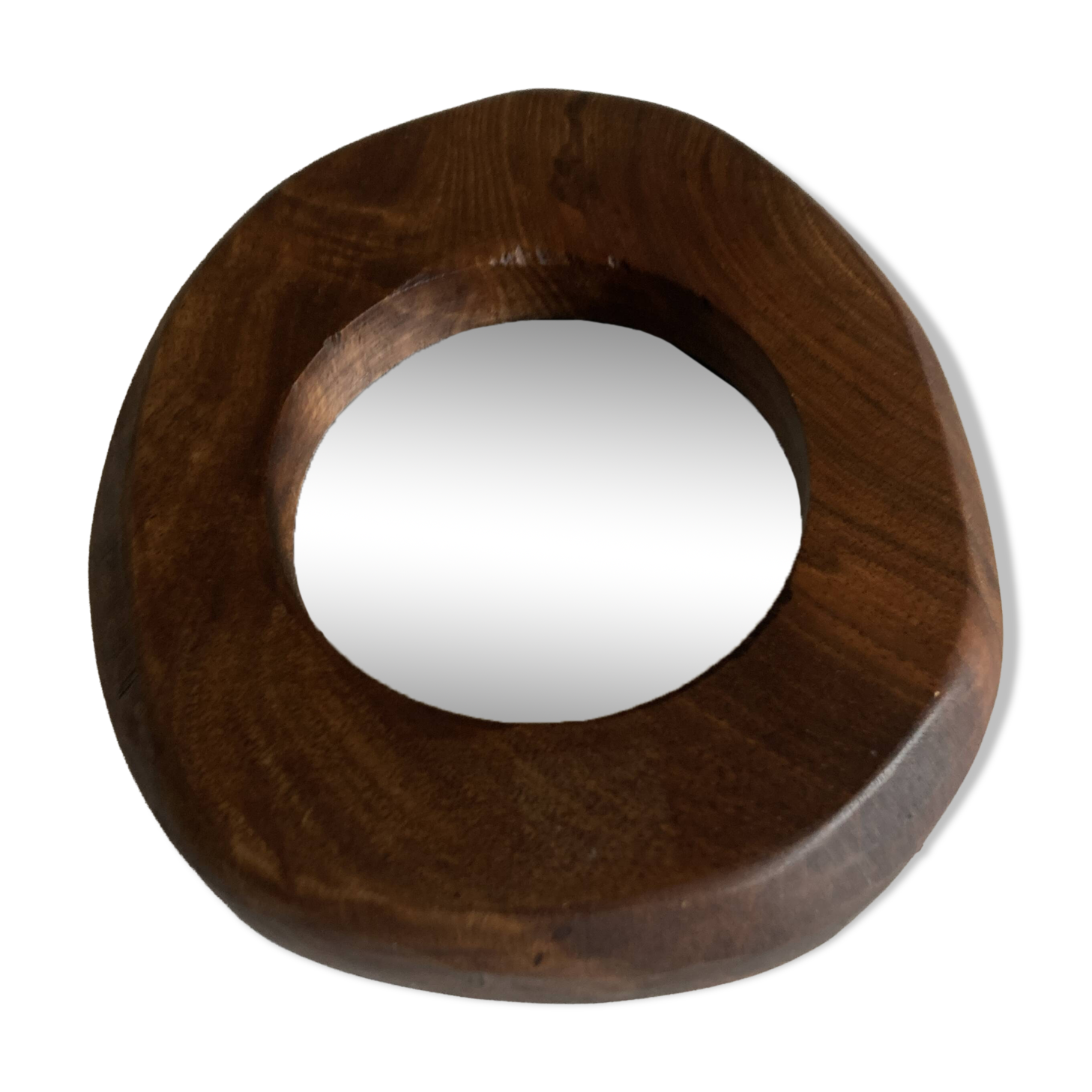 1970 brutalist mirror in elm by Richard Lecompte dlg A. Noll popular art