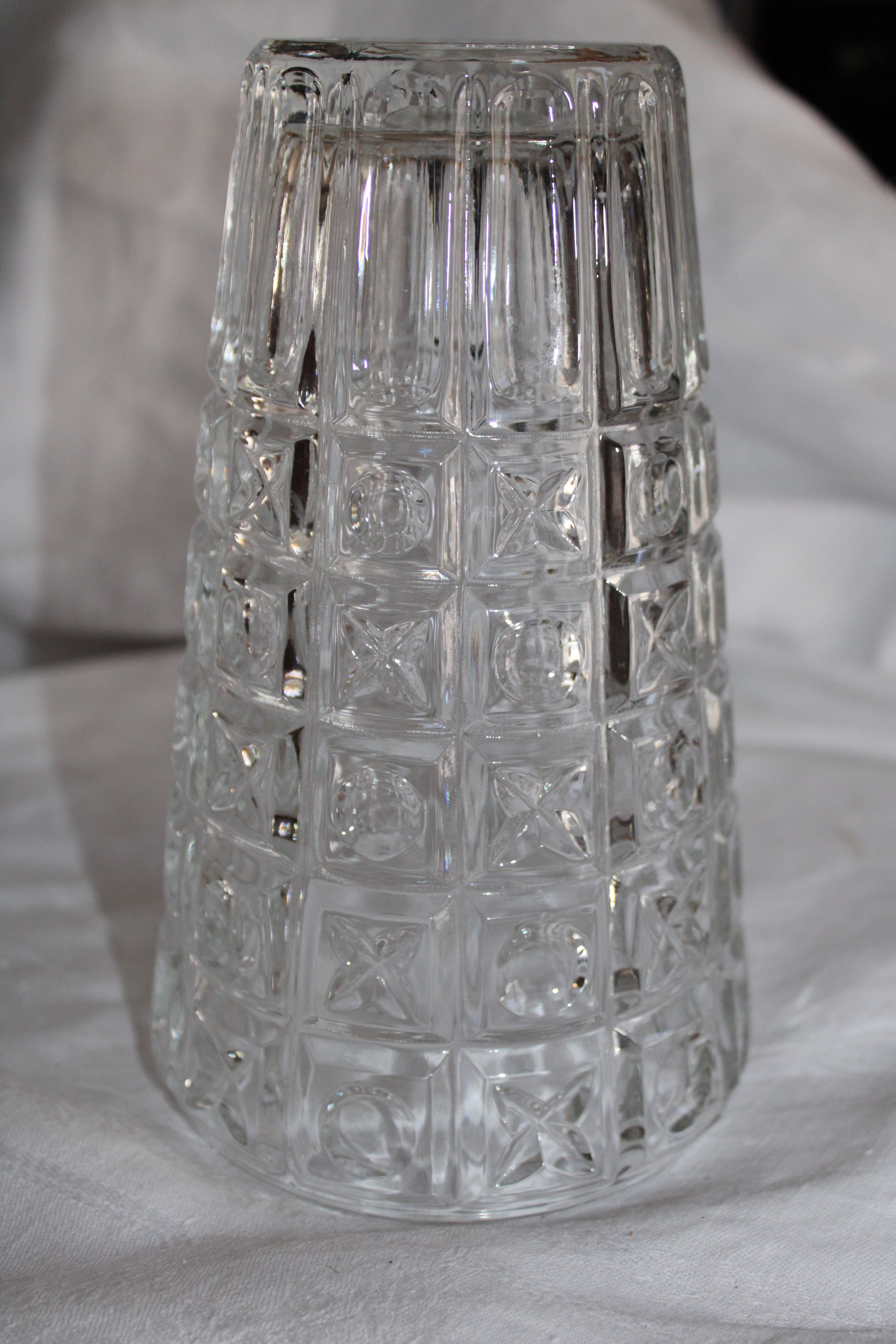 Glass vase 1970 geometric patterns
