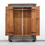 Rustic Farmhouse Folk Art Painted Bridal Cabinet dated 1806