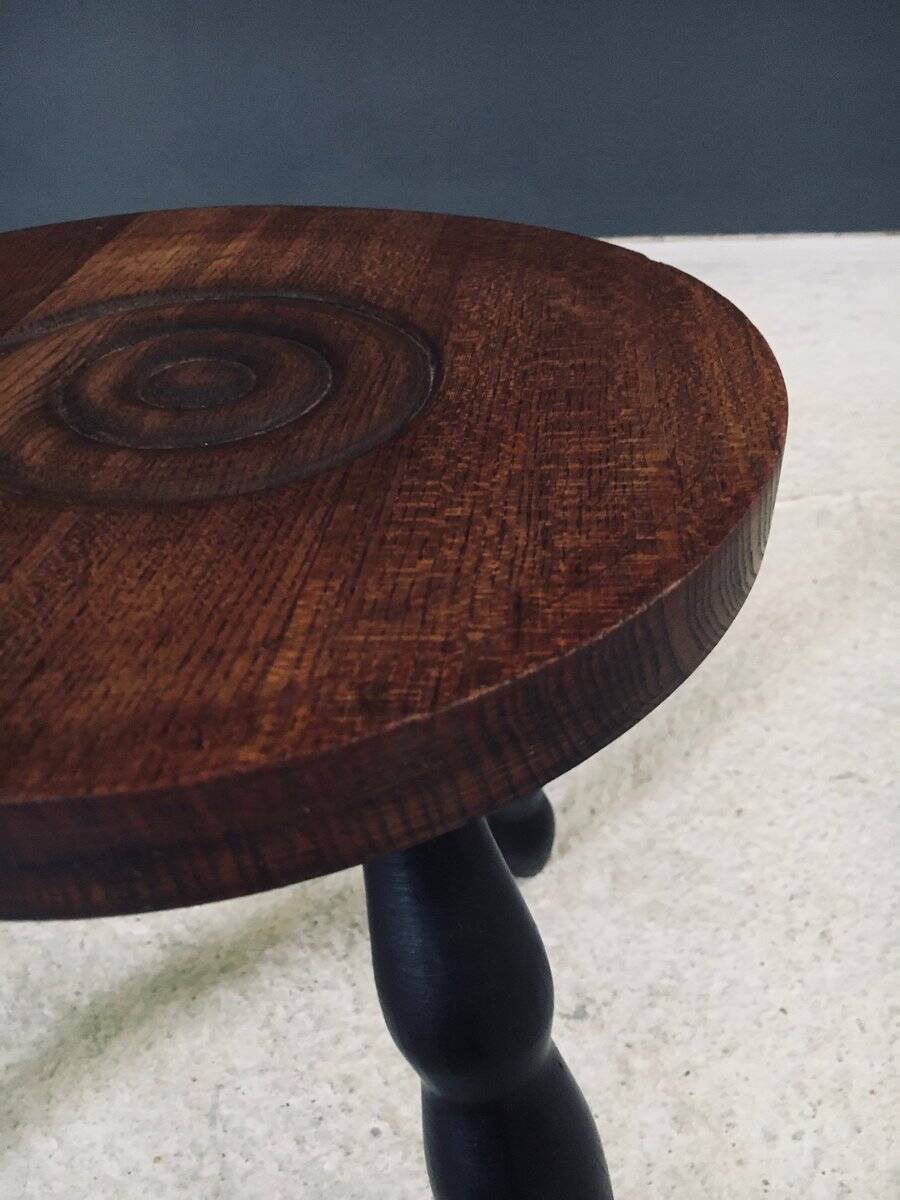 French Bobbin Tripod Stool, 1940s