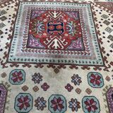 Old hand made square transylvania oriental rug wool 182 x 182