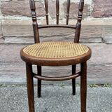 4 vintage curved wood coffee bistro chairs