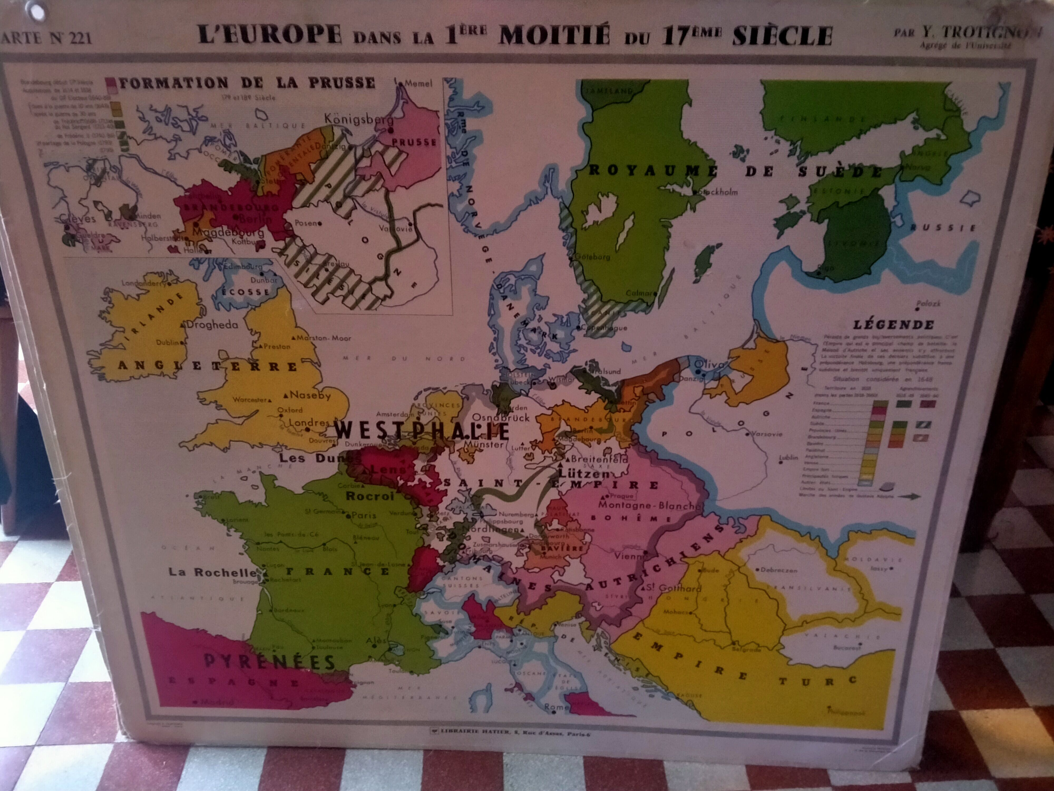 Old school map, by Yves Trotignon of librairie Hatier