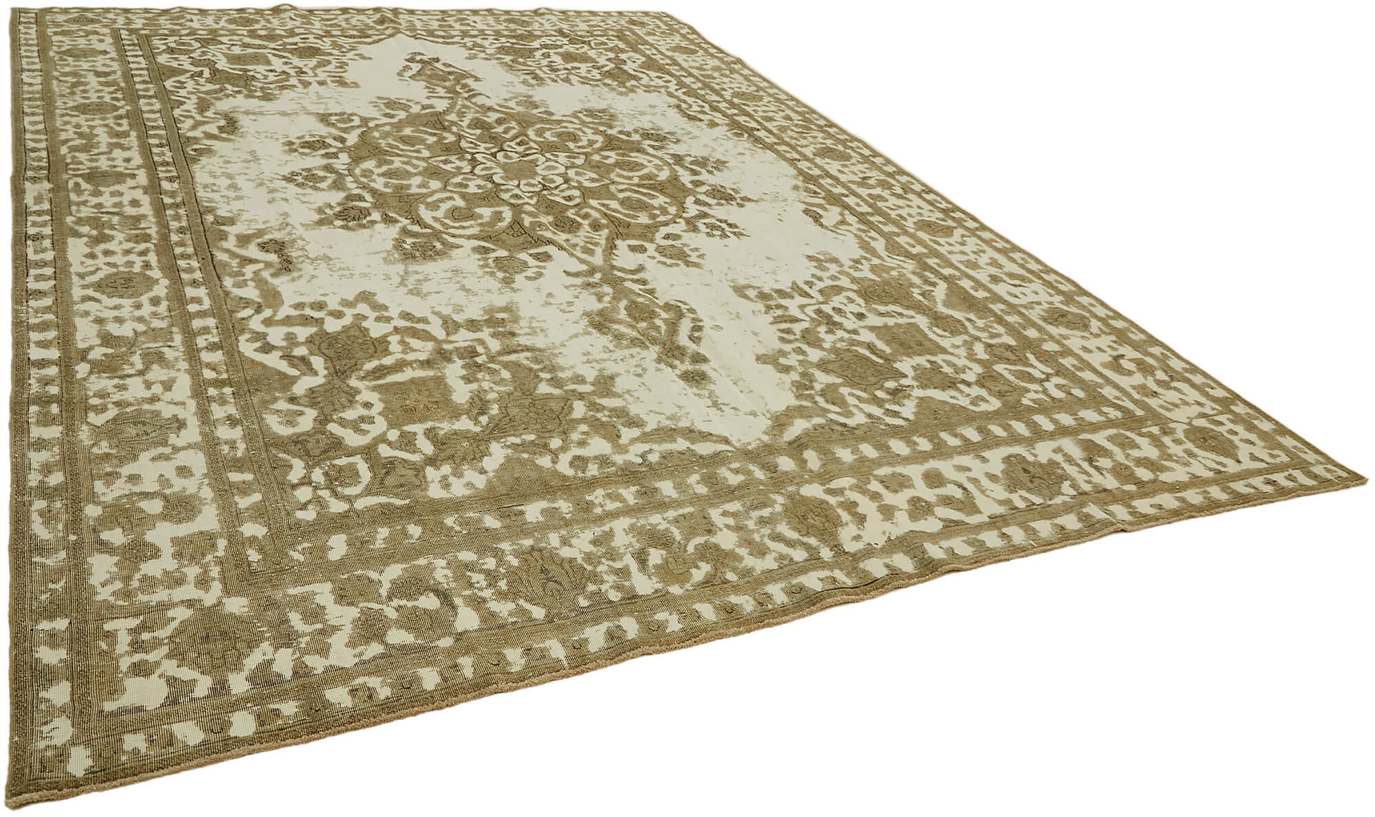 Handmade Turkish Contemporary 1980s 293 cm x 380 cm Beige Wool Carpet