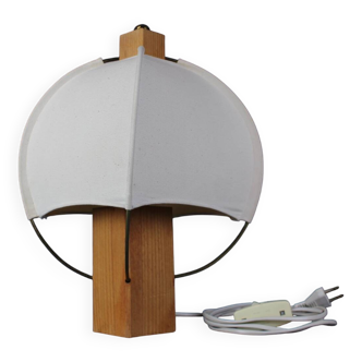 Lampe en bois et coton, Tchécoslovaquie 1980
