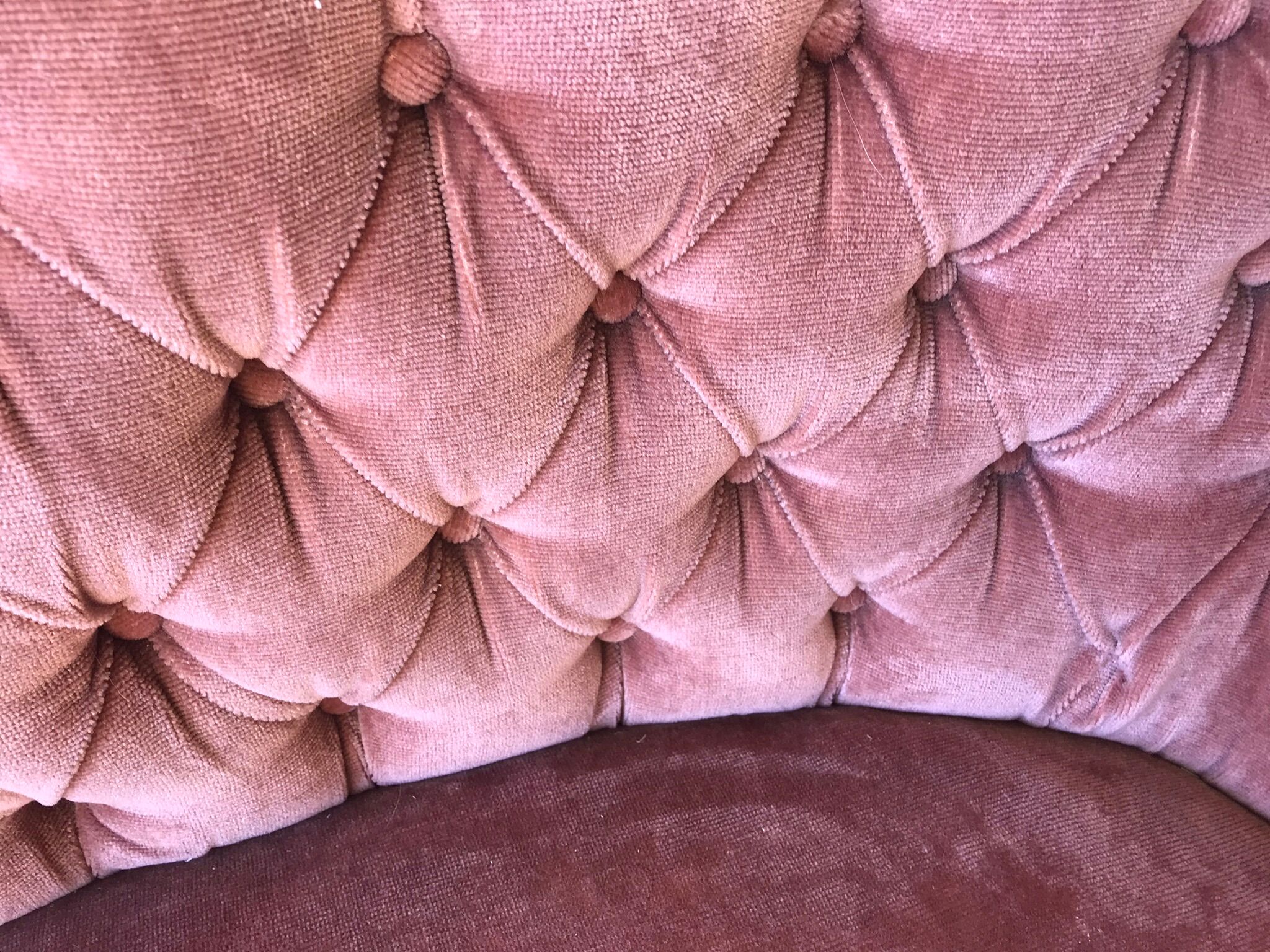 Pink vintage velvet sofa
