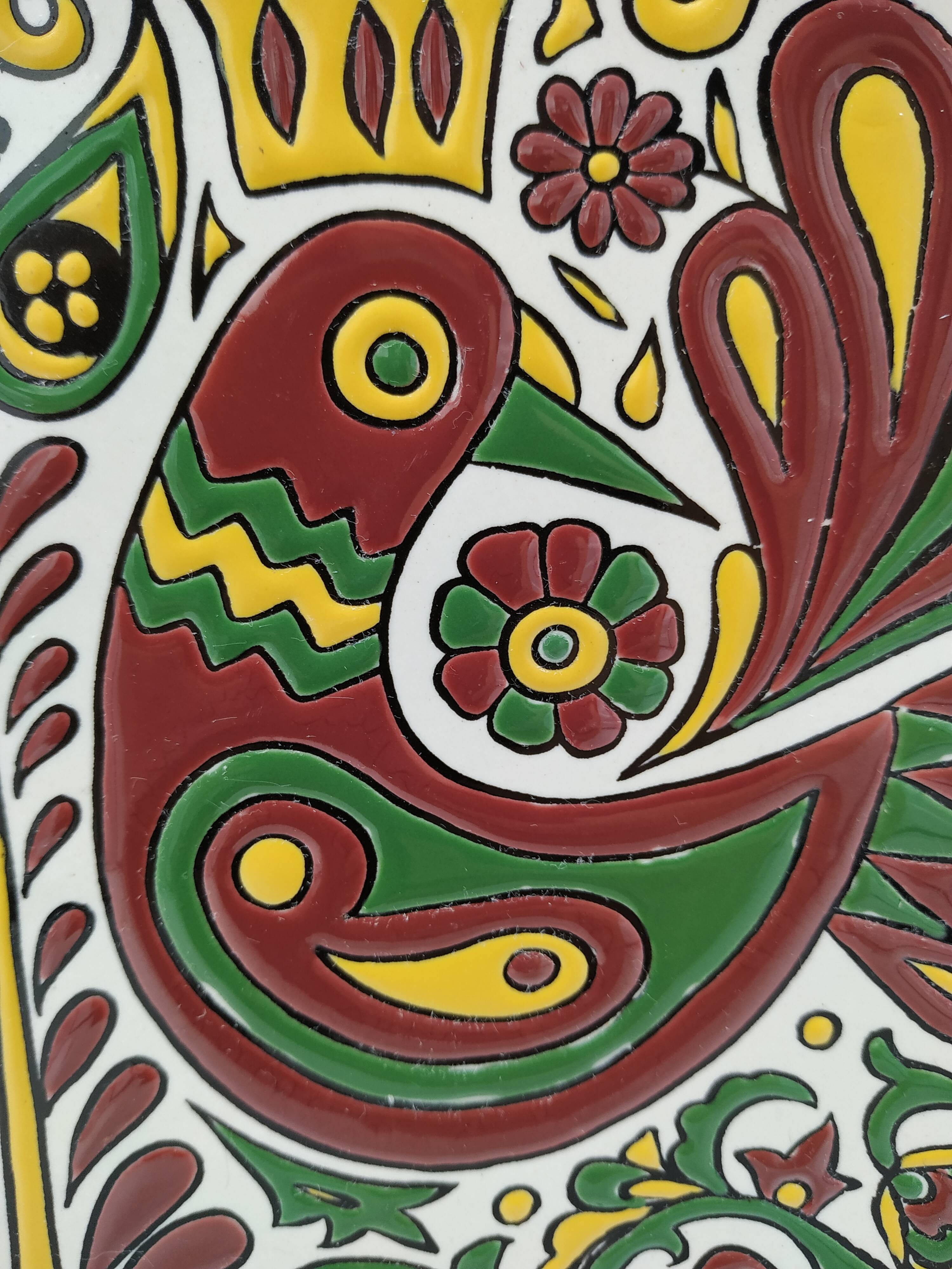 Plate in cloisonnés enamels decorated Acapulco