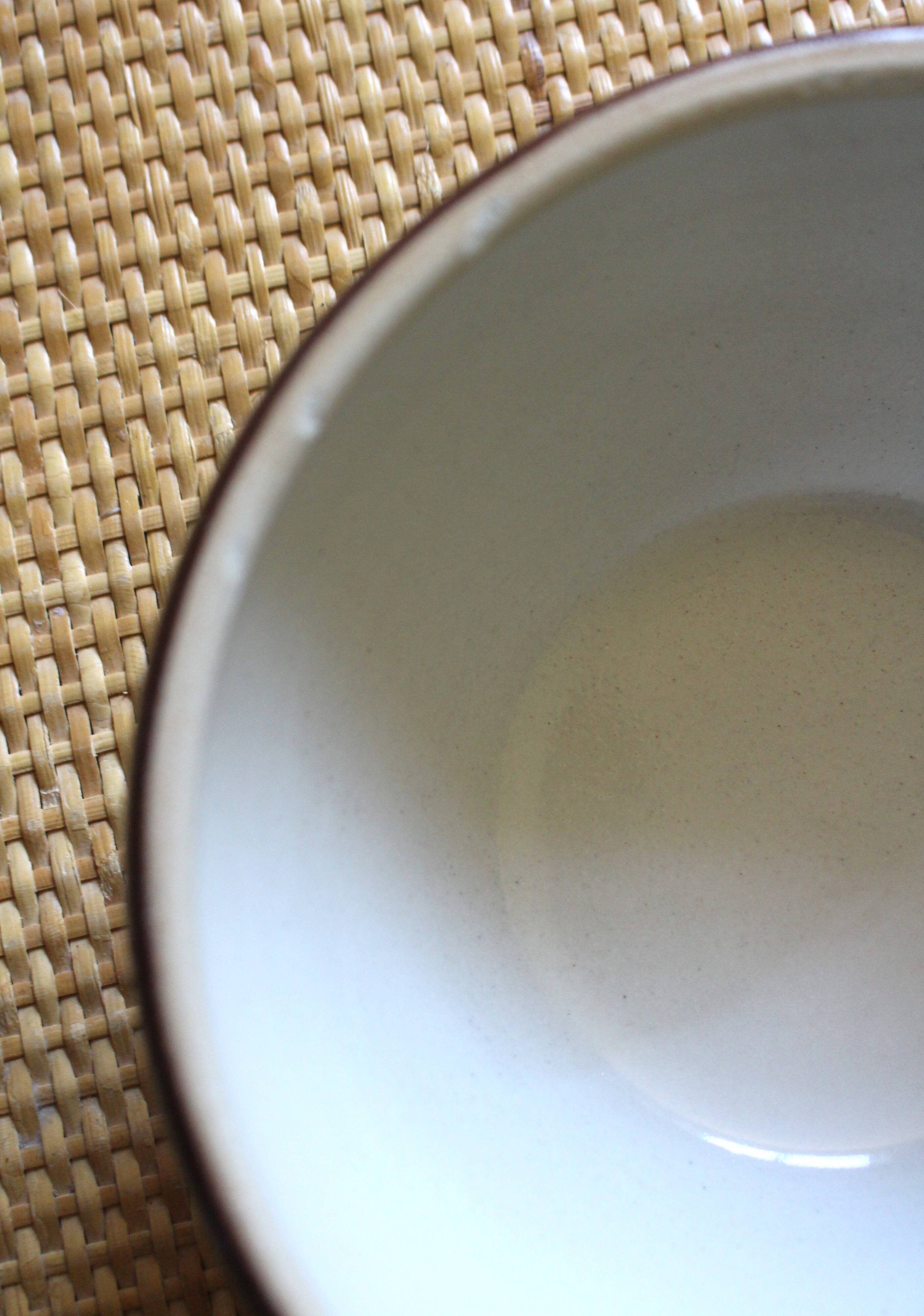 Two-tone vintage stoneware salad bowl from Digoin.