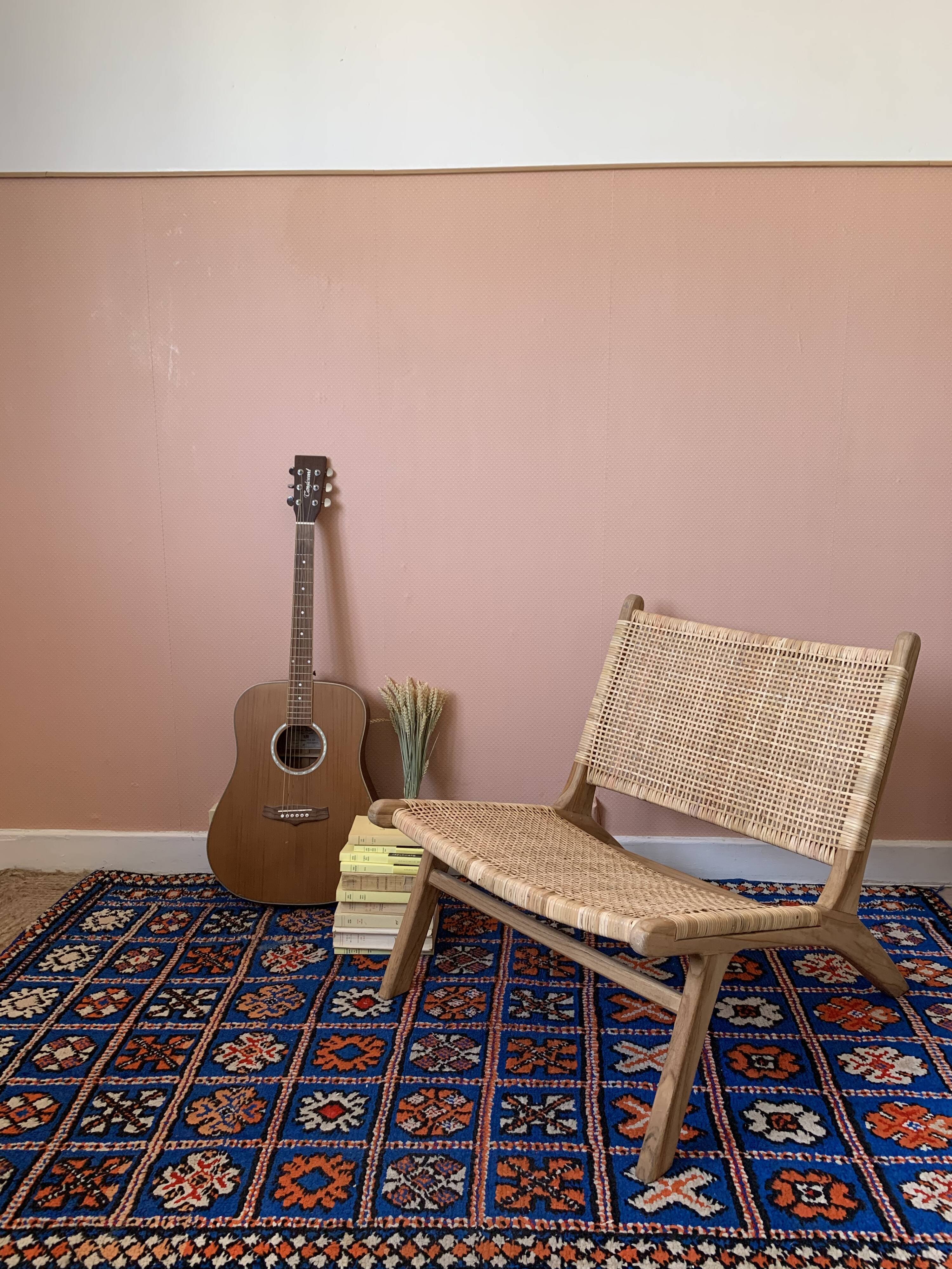 Tapis berbère en laine bleu majorelle