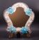 Classic Vintage Venetian Murano Bue Flower Glass Mirror, 1970s
