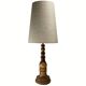 Art Deco Mid-Century Curved Wood Table Lamp, 1950s