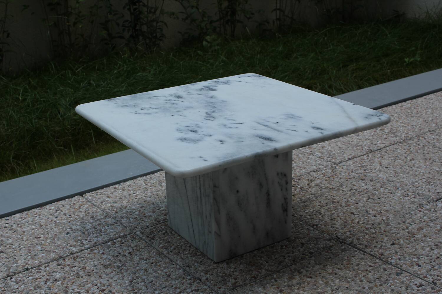 Vintage white marble coffee table
