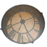 Round pendulum living room coffee table in metal and glass