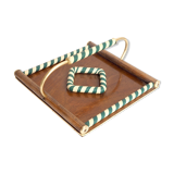 Scoubidou and wood tray
