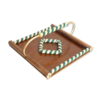 Scoubidou and wood tray