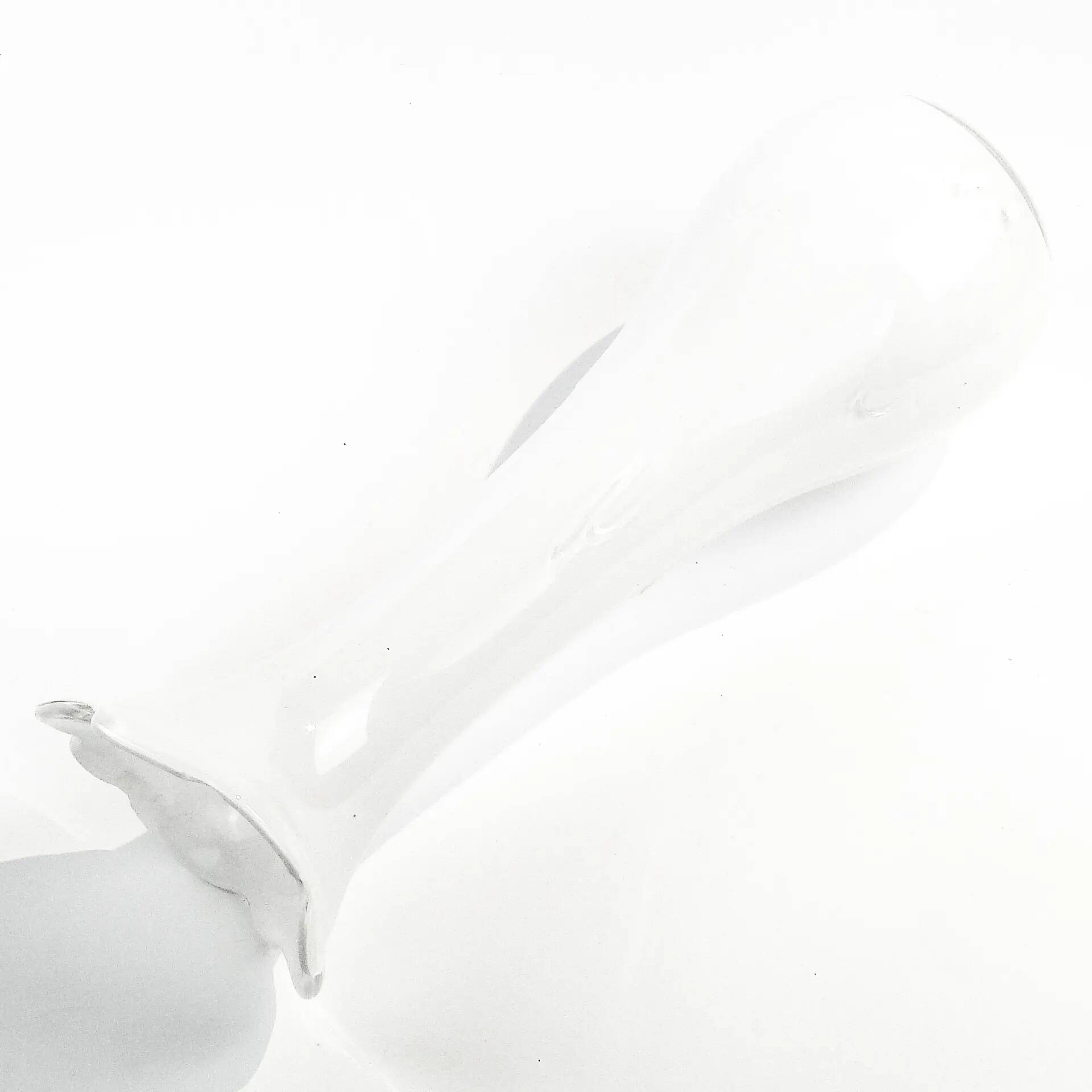 Mid-century modern vase, ivory white glass, Poland, 1970s