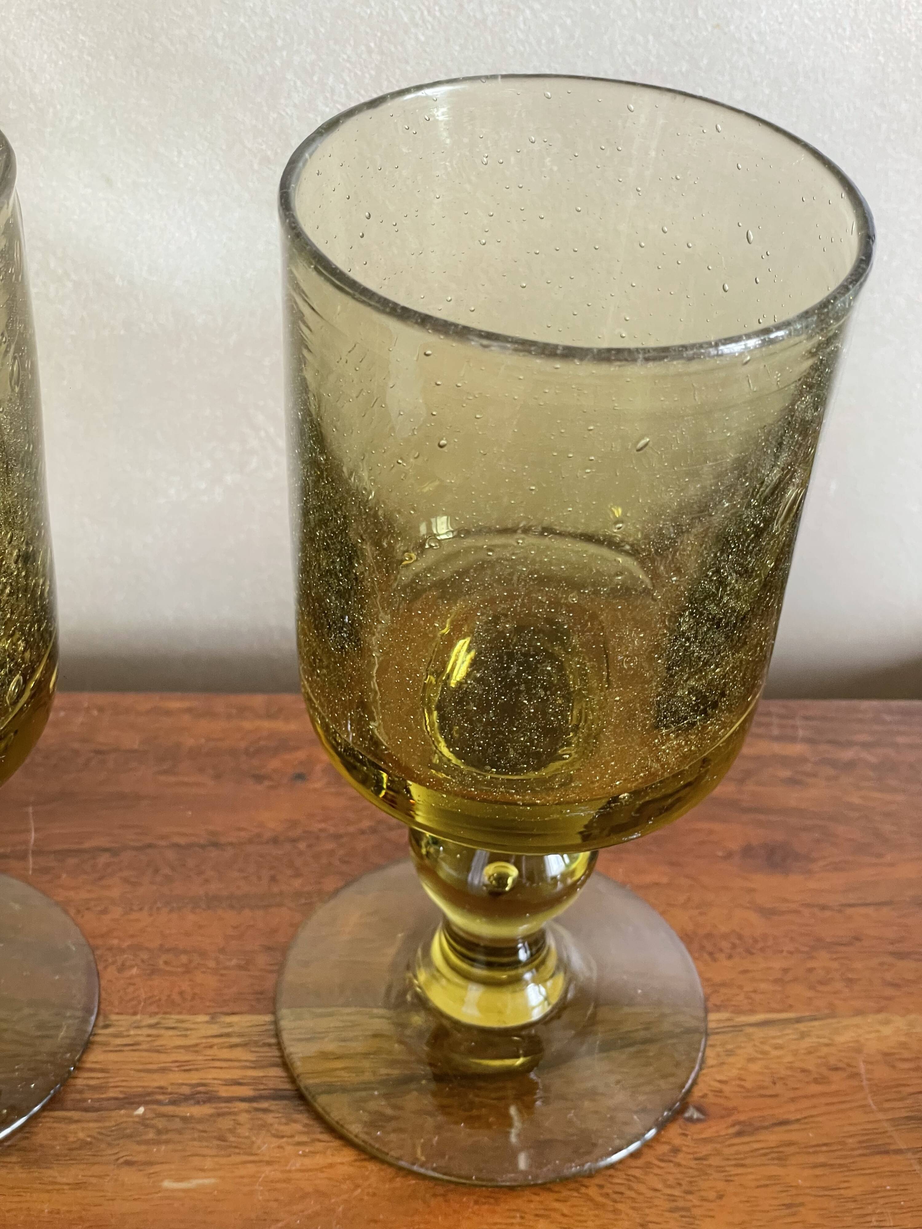 Duo of large Biot glasses