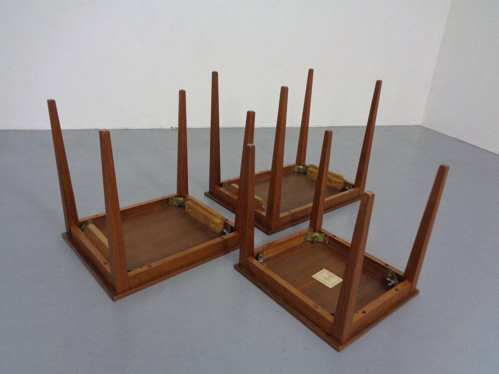 Danish Teak Nesting Tables by Kvalitet Form Funktion, 1960s, Set of 3