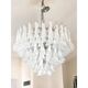 White and Transparent “Selle” Murano Glass Chandelier in Mazzega Style