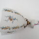 Old wall lamp 45° and its tulip lampshade decorated with flowers