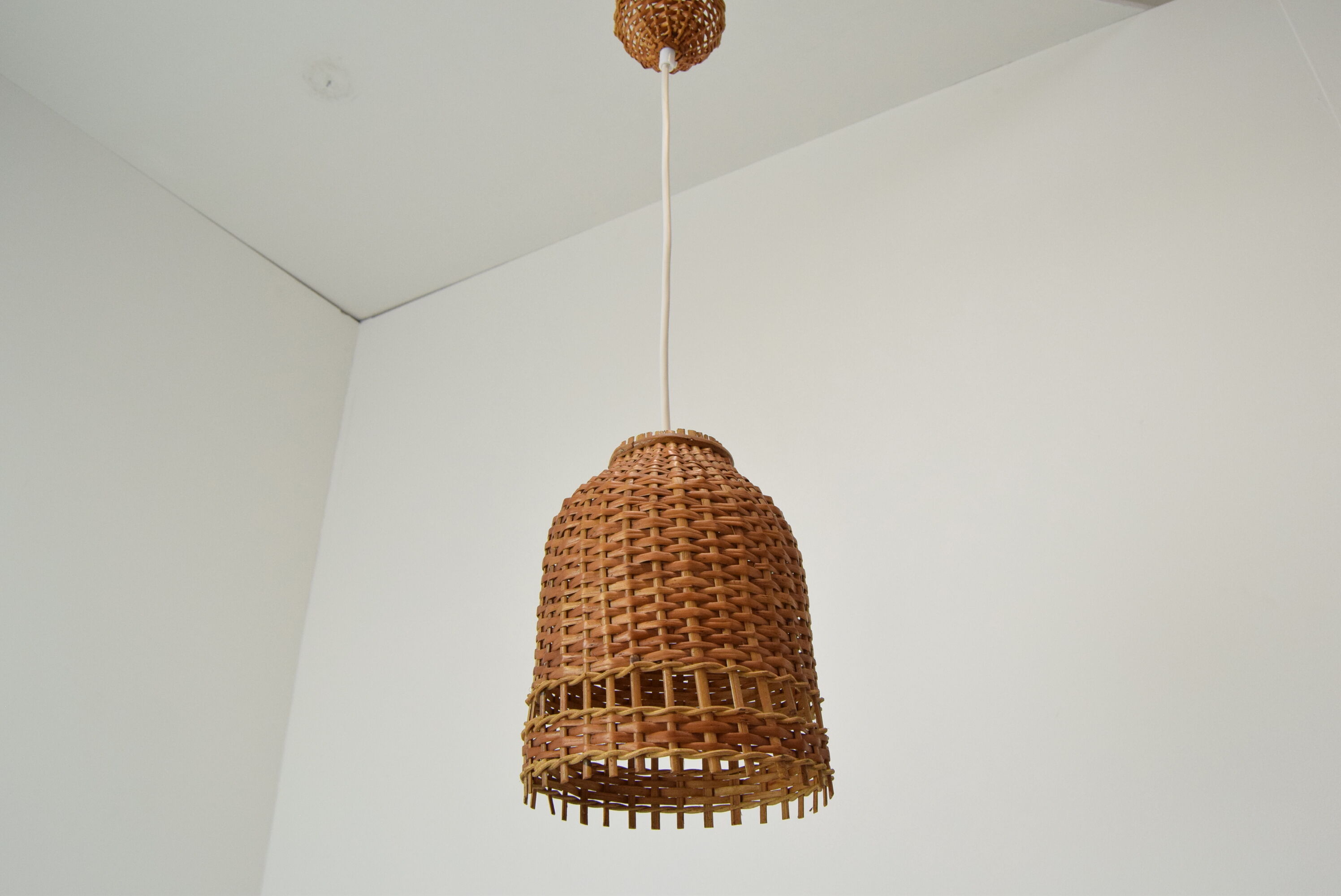Mid-Century  Wicker Pendant from Uluv, 1960´s