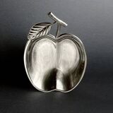 Vide-poche pomme vintage en acier chromé