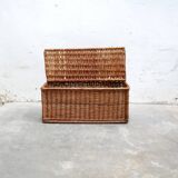 Vintage rattan bench trunk