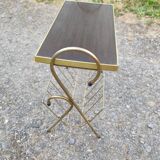 Magazine and document rack, Formica, chrome, gold finish