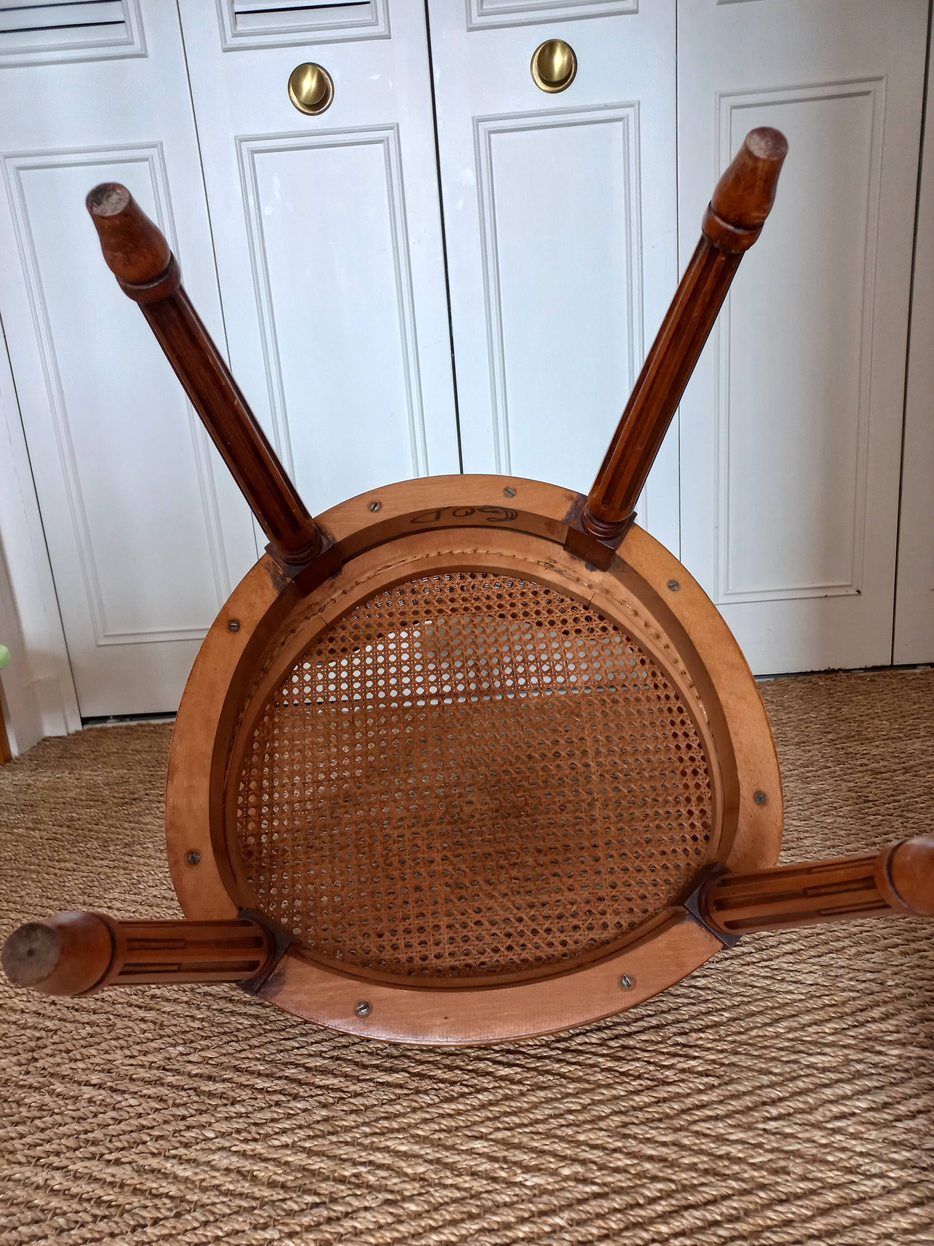 Canned medallion armchair in Louis XVI style