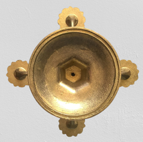 Pair of art-deco candlesticks five lights with removable light arms ~ golden regulates ~ 1930s