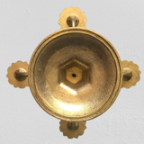 Pair of art-deco candlesticks five lights with removable light arms ~ golden regulates ~ 1930s