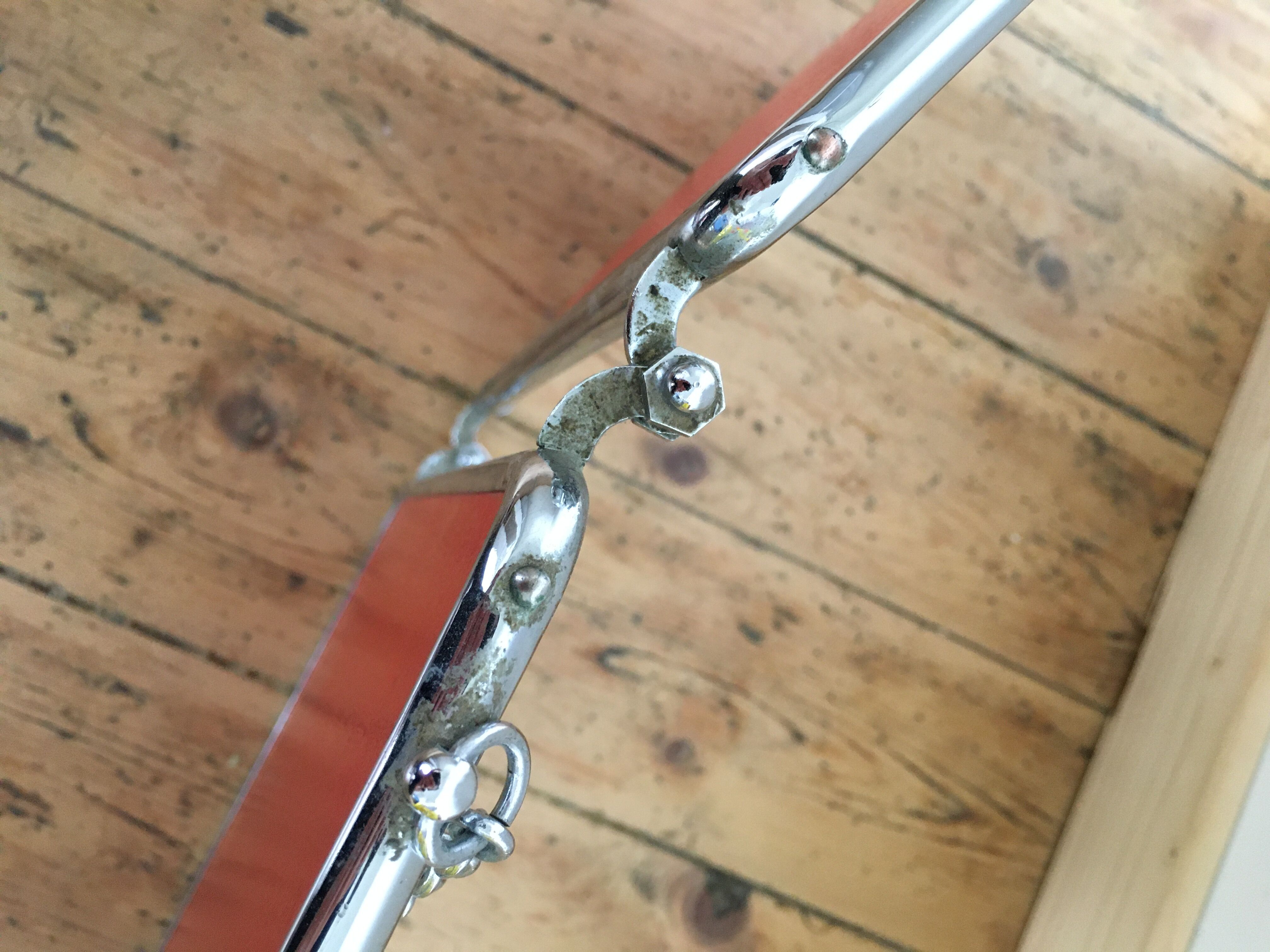 Vintage triptych barber mirror