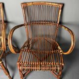 Pair of rattan armchairs 1930