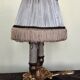 bronze bouillotte lamp with 2 lights and fabric shade