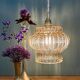 Vintage amber glass globe pendant light