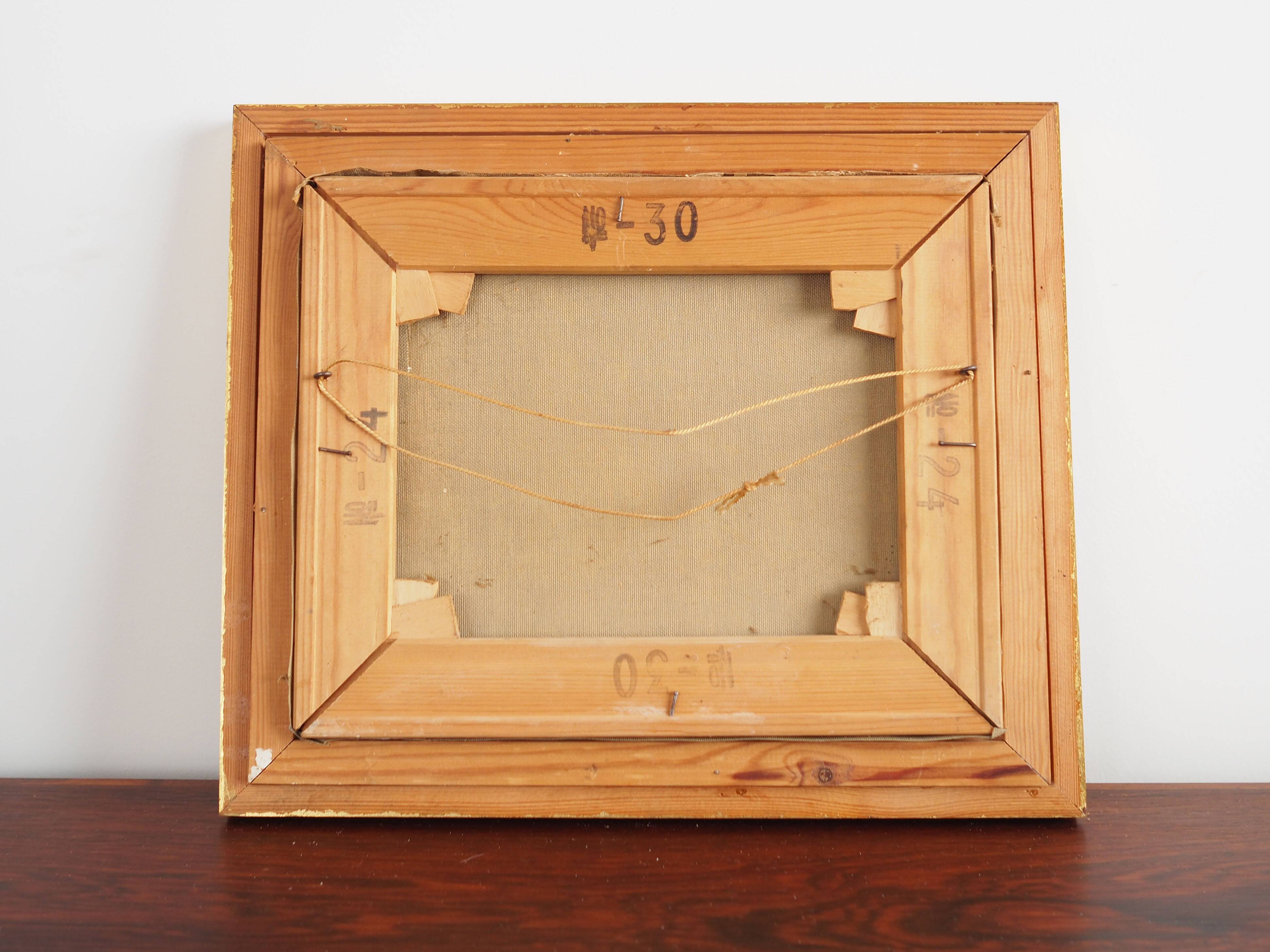 Painting „The Farm under the Willows”, Scandinavian design, 1960s