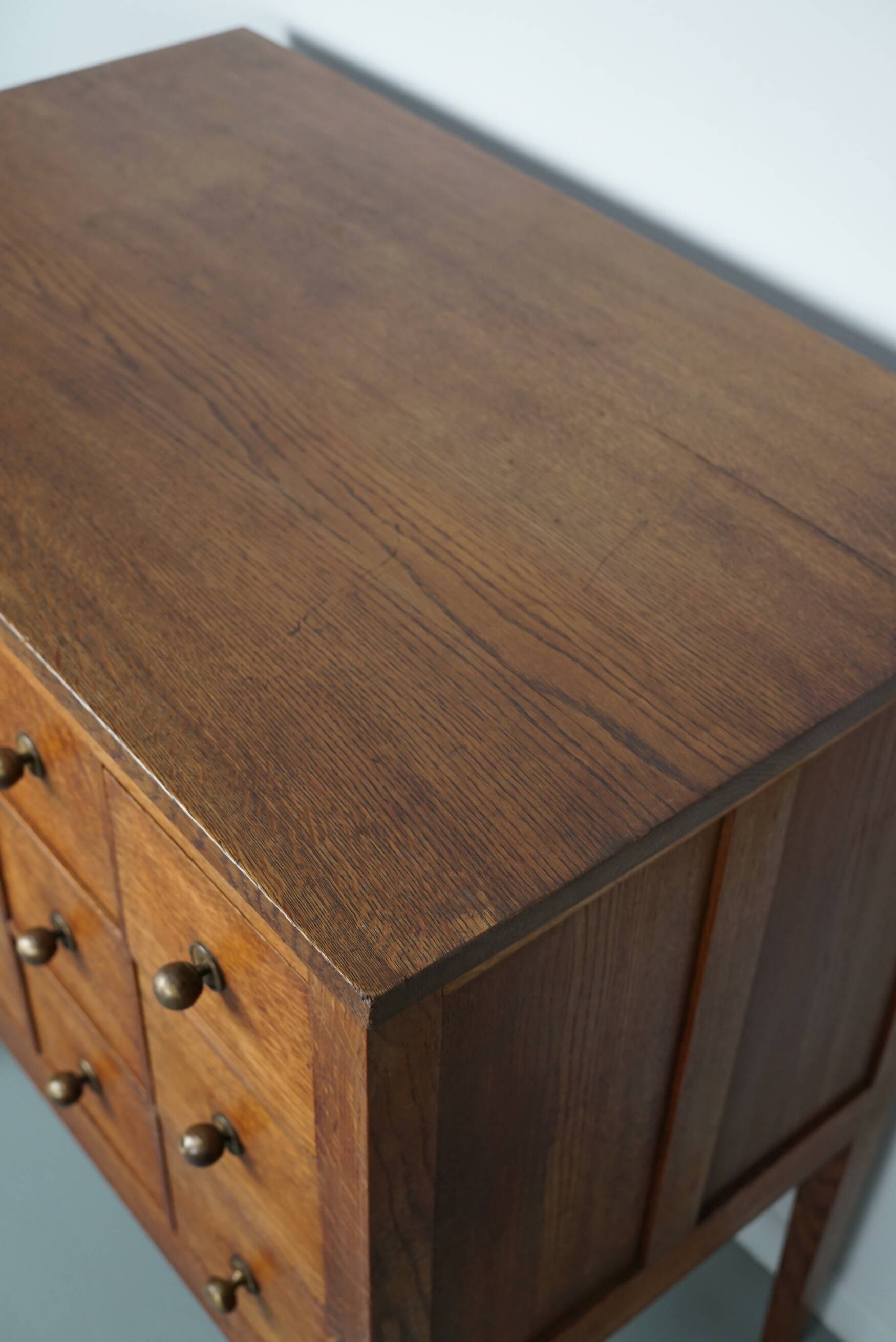Dutch Oak Apothecary / Filing Cabinet, 1930s