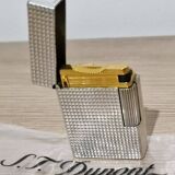 Vintage lighter S.T. Dupont Paris – Guilloché silver – 1980s/1990s