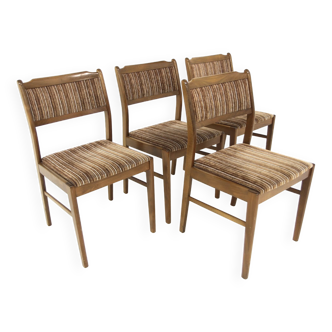 Set of 4 Scandinavian beech chairs, Sweden, 1960