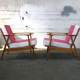 Fauteuil scandinave vintage rose