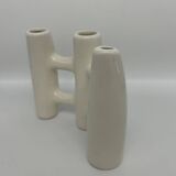 Brutalist vase in white ceramic