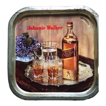 Plateau vintage Johnnie Walker publicitaire.