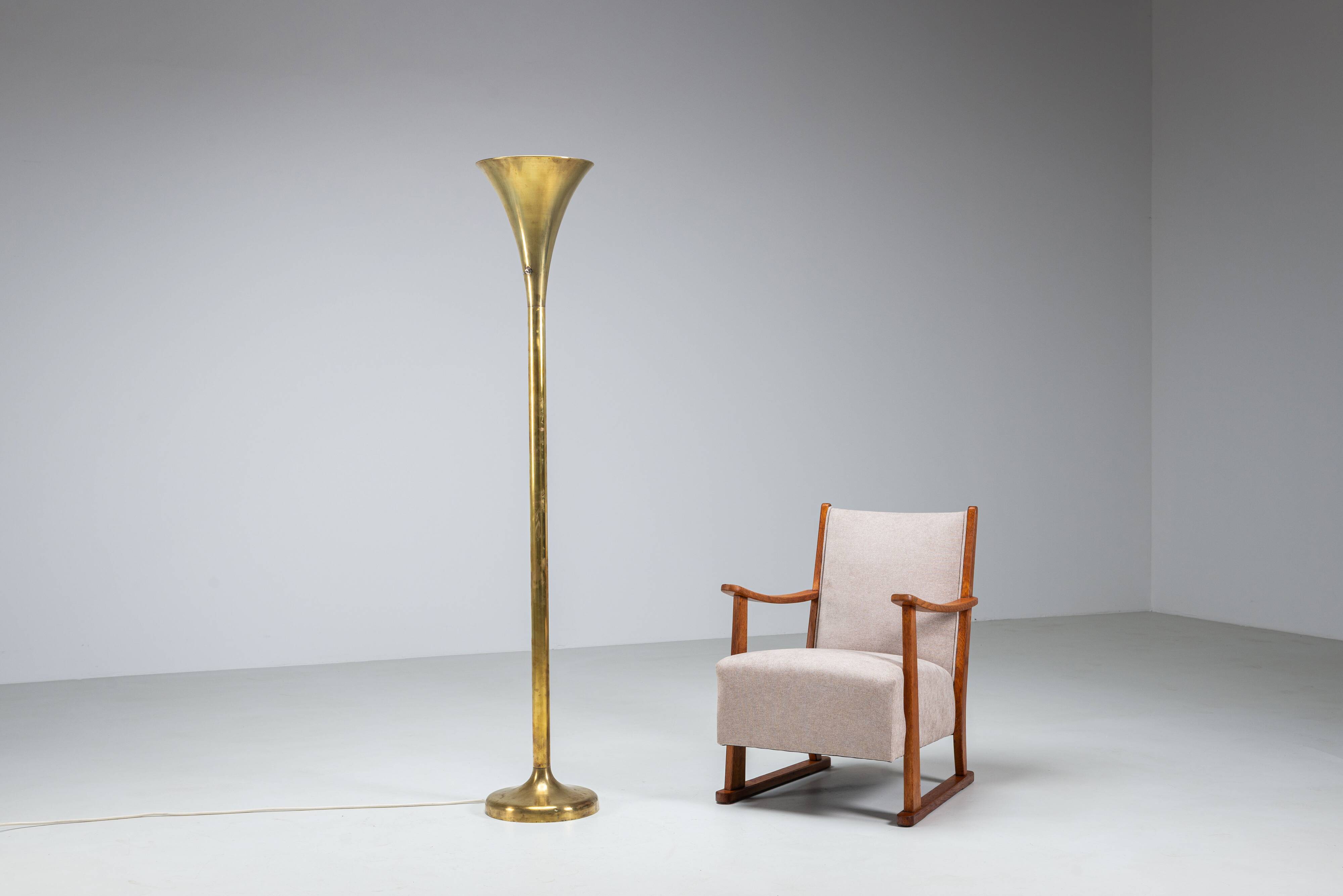Brass ''Luminator'' floor lamp by Marcello Piacentini