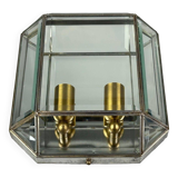 60s 70s wall lamp wall light glass & metal vintage space age design