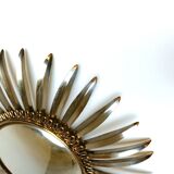 Miroir vintage en laiton à effet soleil, années 1970