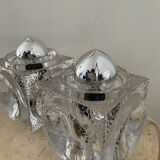 Pair of Ice Cube lamps by Peill & Putzler 70s